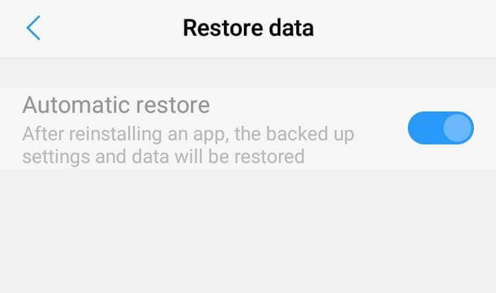 automatic restore