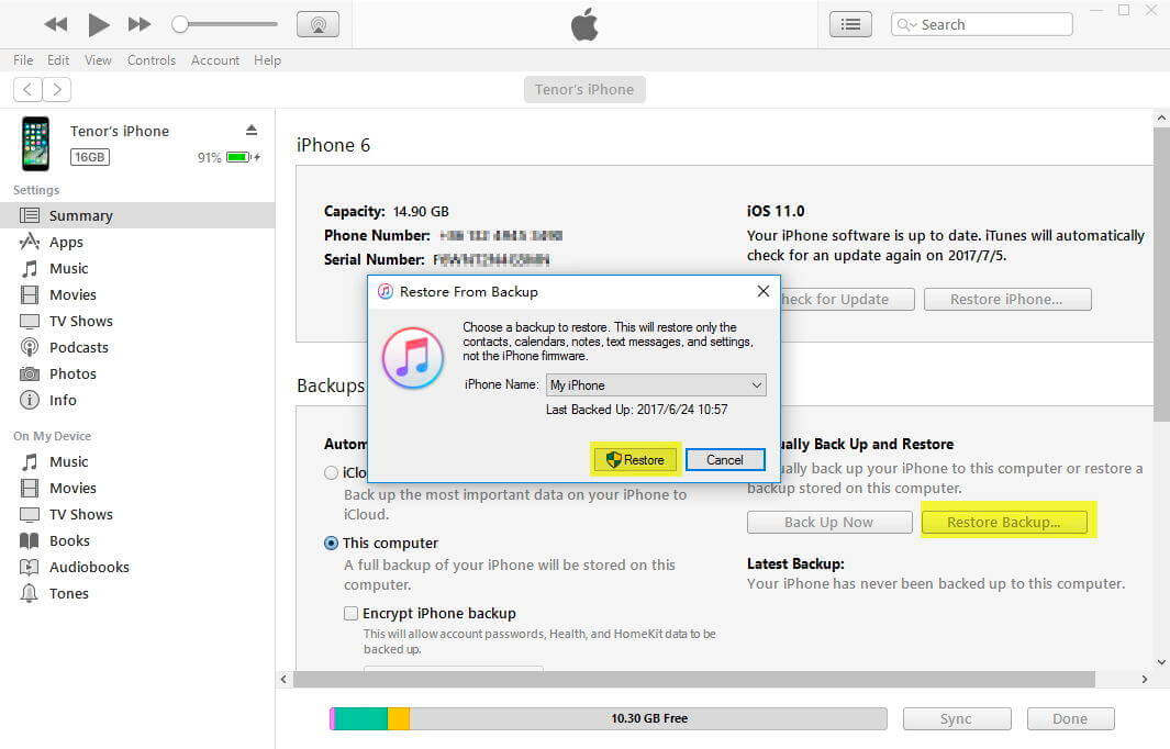 restore-iphone-using-iTunes